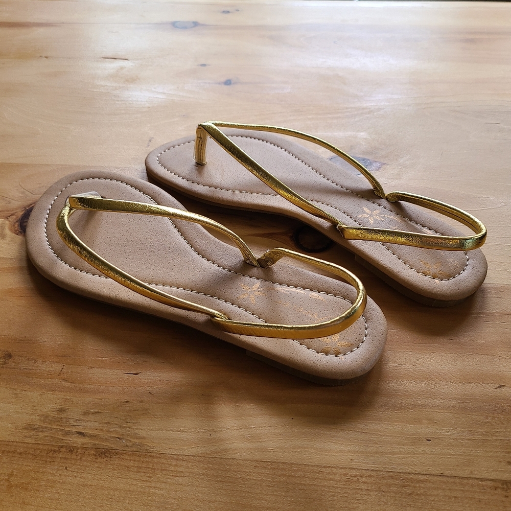 Gold Slip-on Sandals